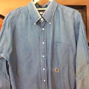 Lot of 2 men’s Denim DESIGNER dress shirts XL